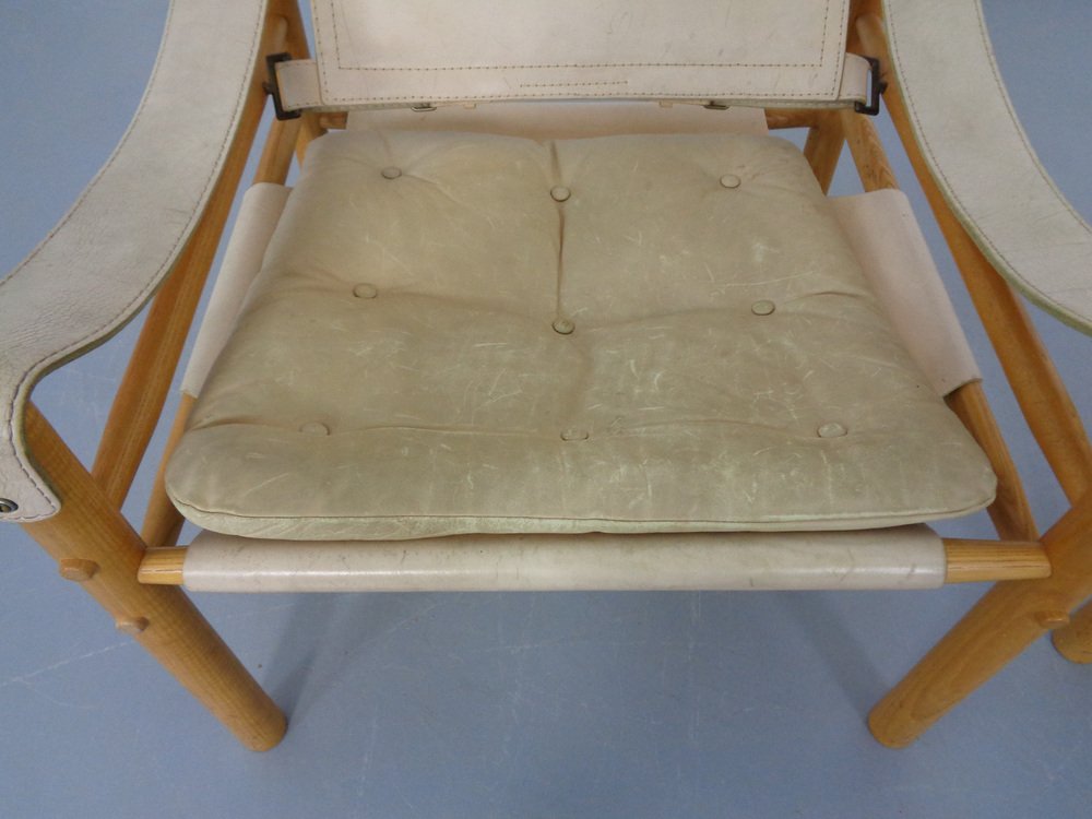 Oak & Leather Sirocco Safari Chairs by Arne Norell, 1960s, Set of 2