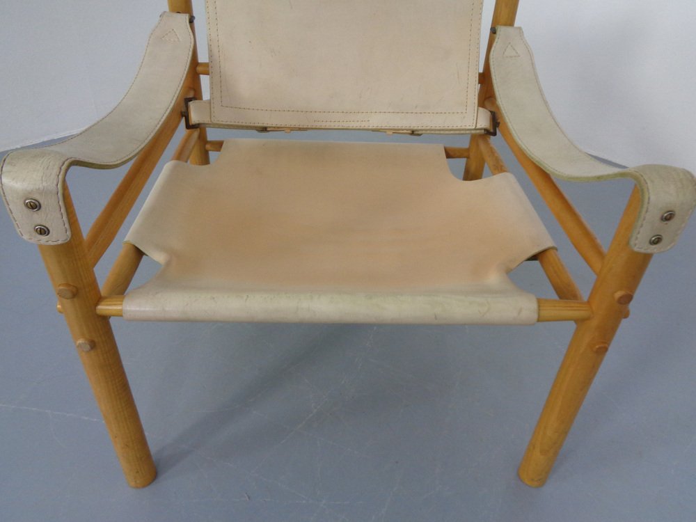 Oak & Leather Sirocco Safari Chairs by Arne Norell, 1960s, Set of 2