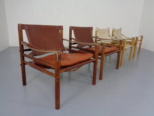 Oak & Leather Sirocco Safari Chairs by Arne Norell, 1960s, Set of 2-RDW-1278198