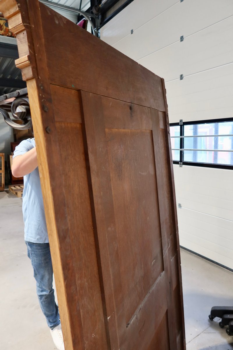 Oak & Metal Coat Rack