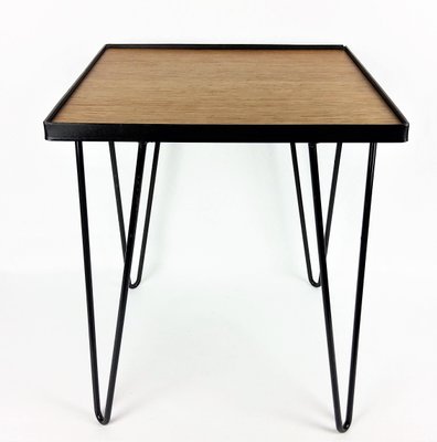 Oak & Metal Side Table, 1950s-YBU-589386