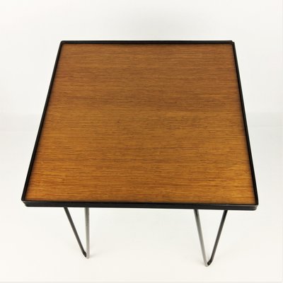 Oak & Metal Side Table, 1950s-YBU-589386