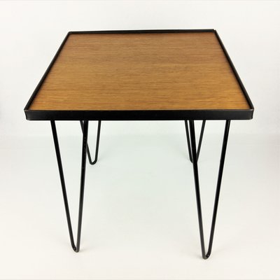 Oak & Metal Side Table, 1950s-YBU-589386