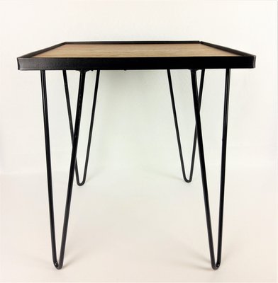 Oak & Metal Side Table, 1950s-YBU-589386