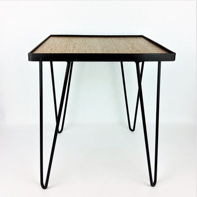 Oak & Metal Side Table, 1950s-YBU-589386