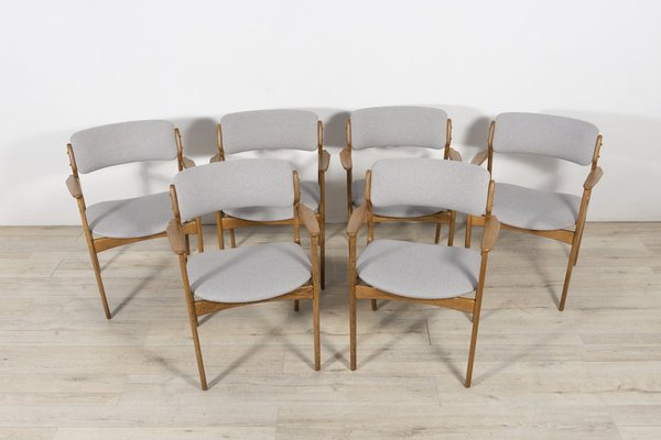 Oak Model 49 Dining Chairs by Erik Buch for Odense Maskinnedkeri O.D. Furniture, 1960s, Set of 6-NIT-1292146