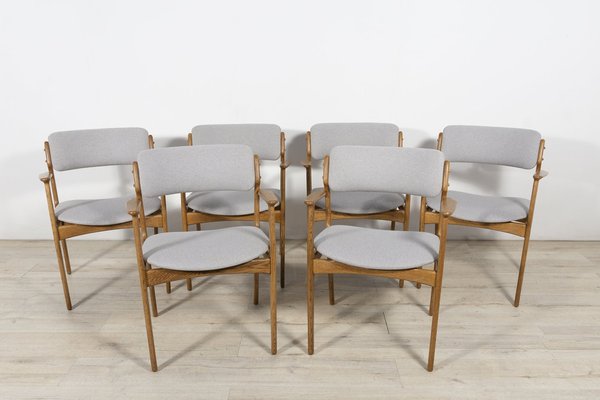 Oak Model 49 Dining Chairs by Erik Buch for Odense Maskinnedkeri O.D. Furniture, 1960s, Set of 6-NIT-1292146