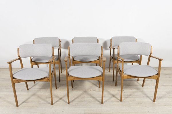 Oak Model 49 Dining Chairs by Erik Buch for Odense Maskinnedkeri O.D. Furniture, 1960s, Set of 6-NIT-1292146