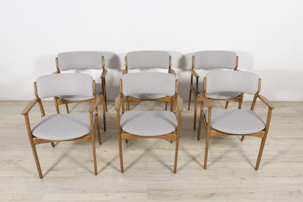 Oak Model 49 Dining Chairs by Erik Buch for Odense Maskinnedkeri O.D. Furniture, 1960s, Set of 6-NIT-1292146