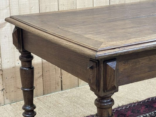 Oak Office Table with Drawer, 1930s-QYF-1703427