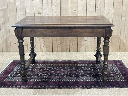 Oak Office Table with Drawer, 1930s-QYF-1703427