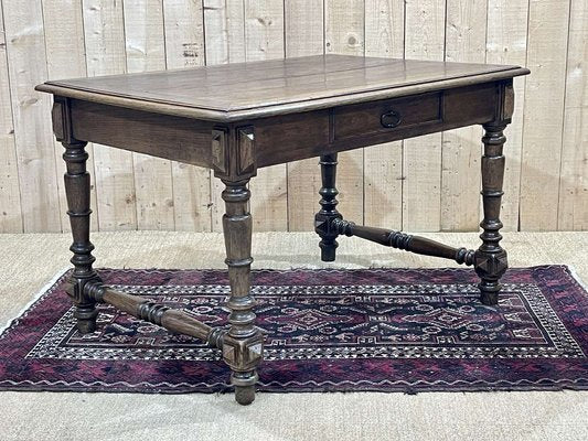 Oak Office Table with Drawer, 1930s-QYF-1703427