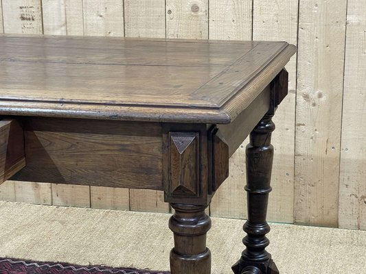 Oak Office Table with Drawer, 1930s-QYF-1703427