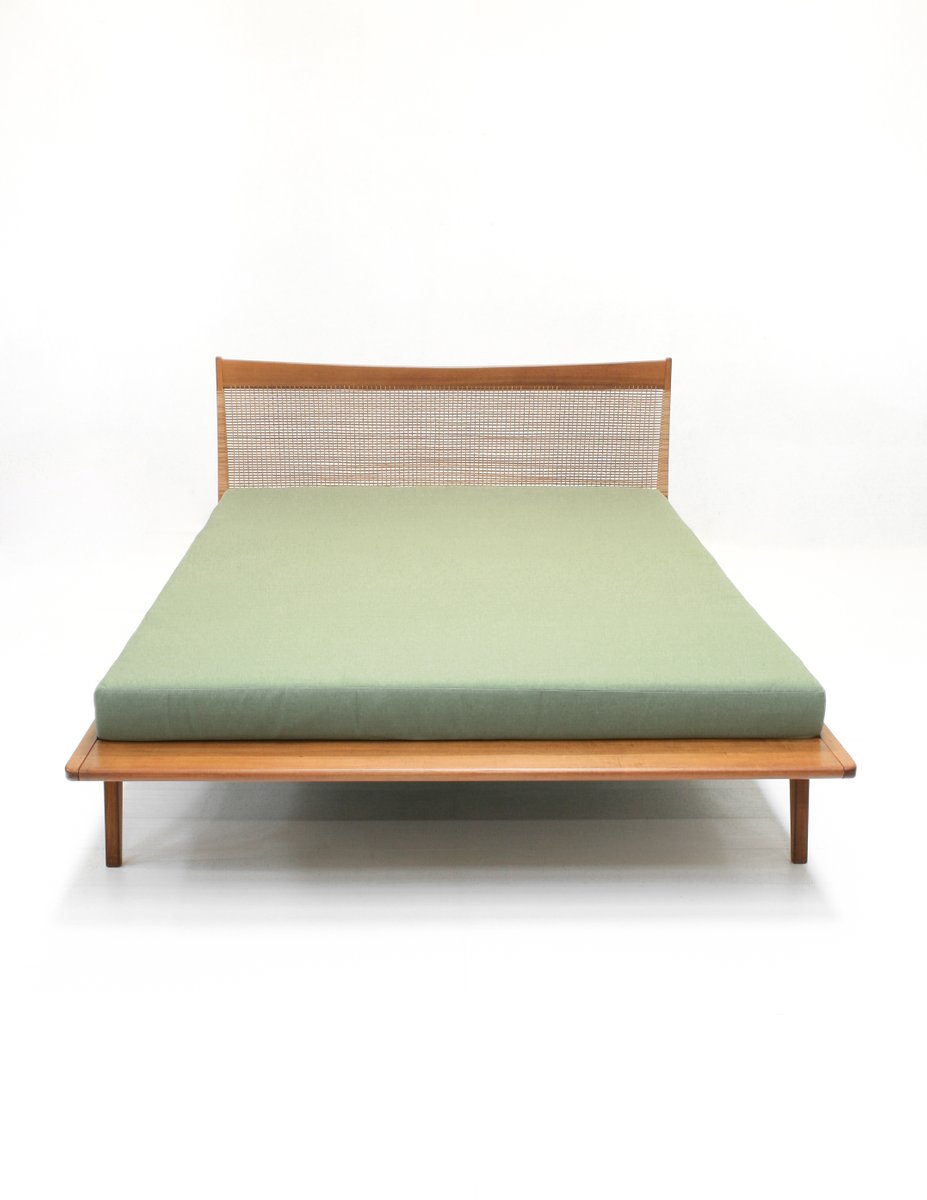 Oak & Rattan Daybed by Jos De Mey for Van Den Berghe Pauvers, 1960s