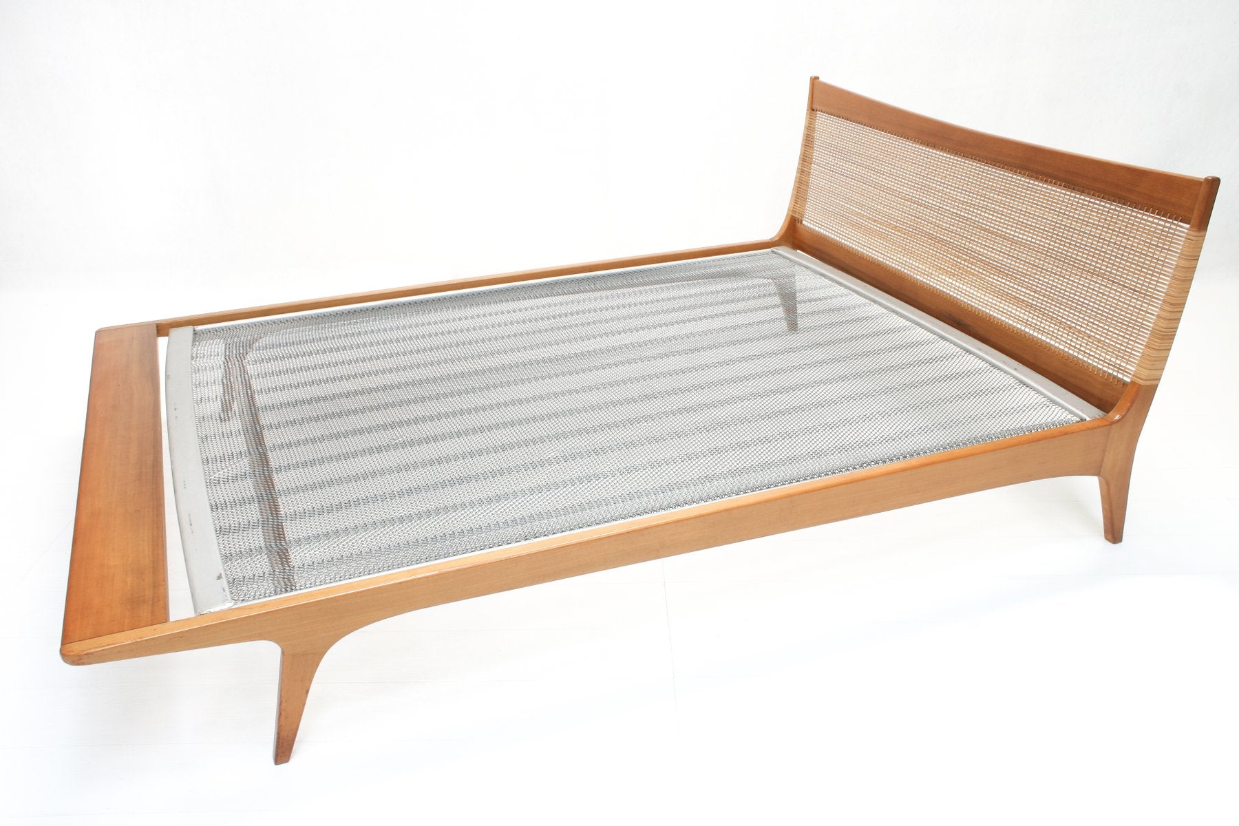 Oak & Rattan Daybed by Jos De Mey for Van Den Berghe Pauvers, 1960s