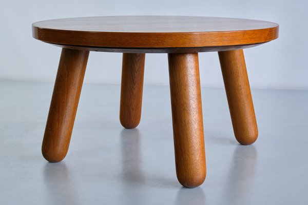 Oak Round Coffee Table from Otto Færge, Denmark, 1940s-FMT-1394849