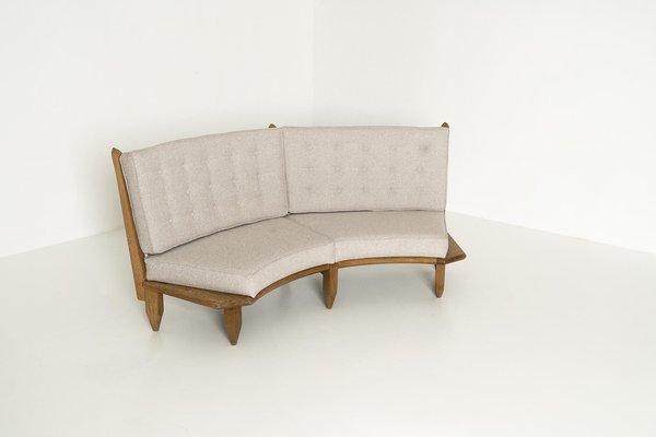 Oak Sofa by Guillerme Et Chambon, France, 1960s-UQV-1401028