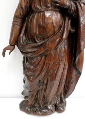 Oak Statue of a Saint, 19th Century-RVK-1009286