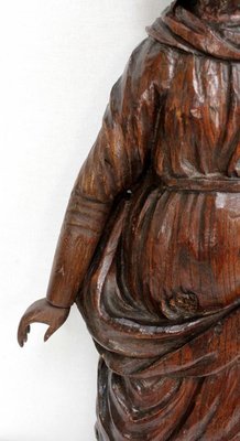 Oak Statue of a Saint, 19th Century-RVK-1009286