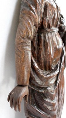 Oak Statue of a Saint, 19th Century-RVK-1009286