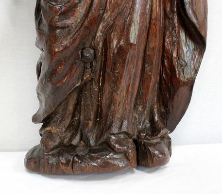 Oak Statue of a Saint, 19th Century-RVK-1009286