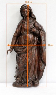 Oak Statue of a Saint, 19th Century-RVK-1009286