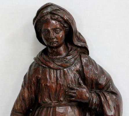 Oak Statue of a Saint, 19th Century-RVK-1009286