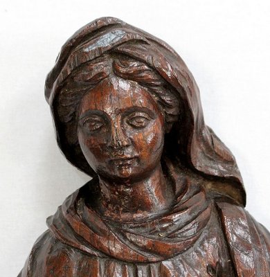 Oak Statue of a Saint, 19th Century-RVK-1009286