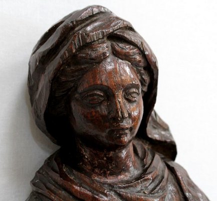 Oak Statue of a Saint, 19th Century-RVK-1009286