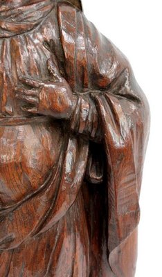 Oak Statue of a Saint, 19th Century-RVK-1009286