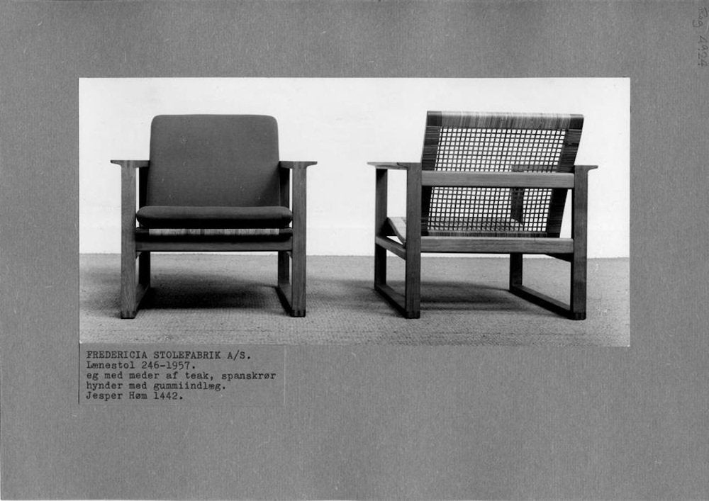 Oak & Teakwood 246 Lounge Chair by Børge Mogensen for Fredericia, 1957, Set of 2