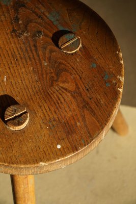 Oak Tripod Stool, 1960s-MXF-1452517