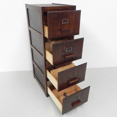 Oak Union Office Chest of Drawers with 4 Drawers-TL-968763