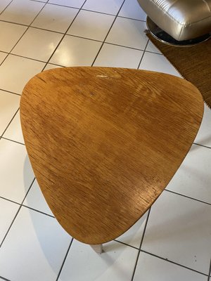 Oak Veneer & Bow Side Table by Hugues Steiner, 1960s-TEP-1288731