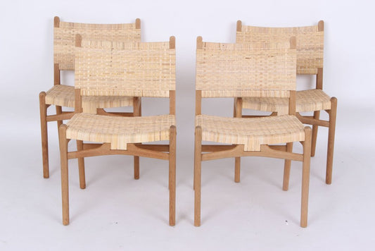 Oak & Wicker Mesh Model Ch31 Dining Chairs by Hans J. Wegner for Carl Hansen & Søn, 1950s, Set of 4