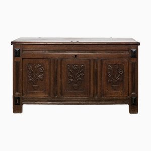 Oak Wood Blanket Chest-YK-1329456