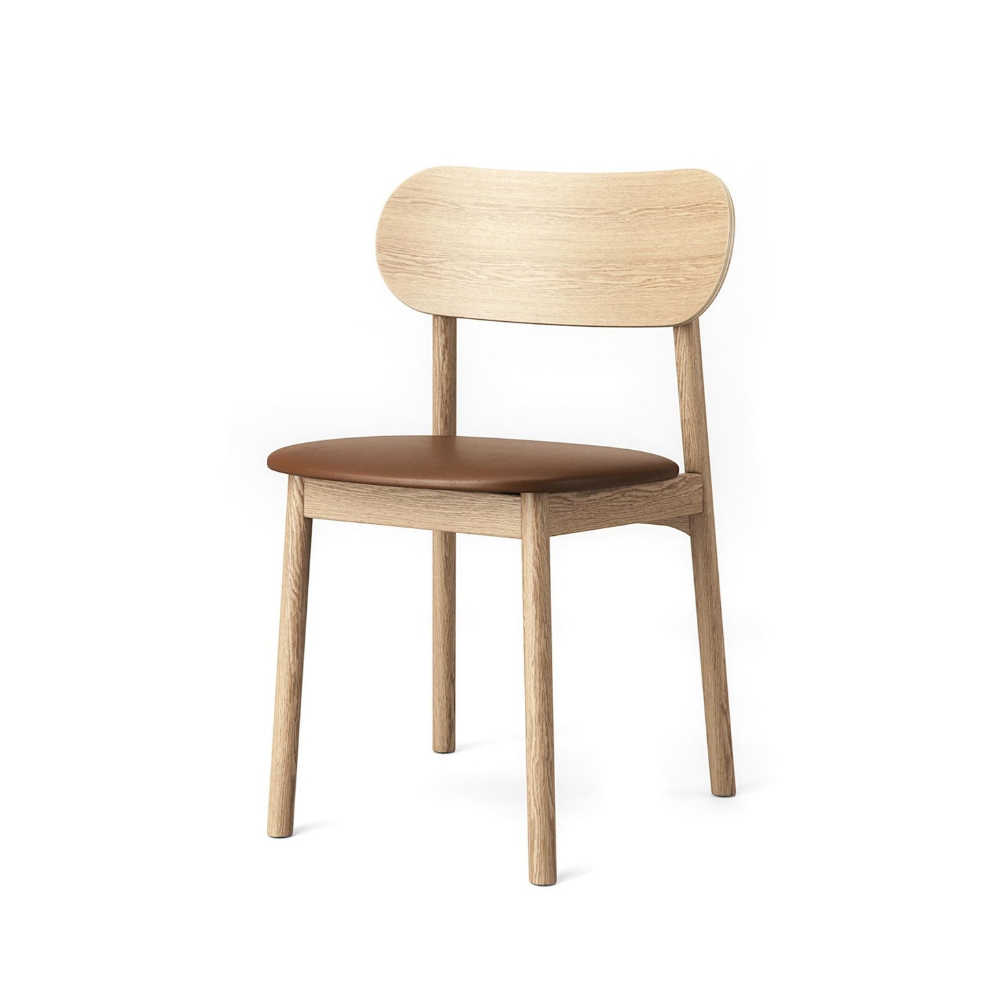 Decotique Elephant Dining Chair Natural Oak/Brown Leather