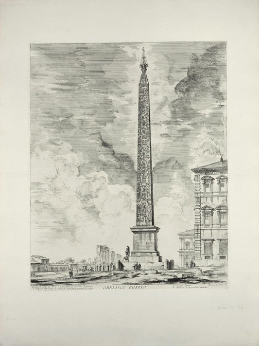 Obelisco Egizio (Egyptian Obelisk) - Etching by G. B. Piranesi 1759