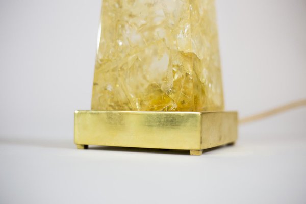 Obelisk Table Lamp in Fractal Resin by Pierre Giraudon, 1970s-CEJ-667118