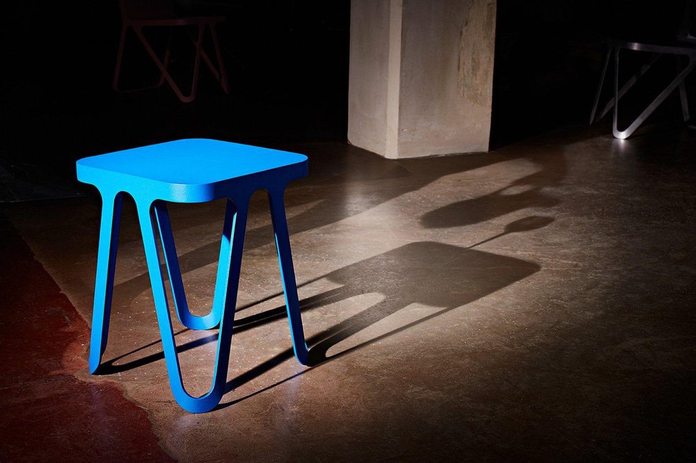 Ocean Blue Loop Stool by Sebastian Scherer