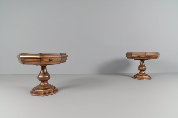 Octagonal Bedside Tables, 1950s, Set of 2-KQB-1820222