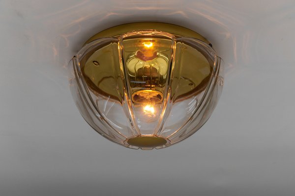 Octagonal Glass Flush Mount by Limburg, Germany, 1960s-KQB-1814538