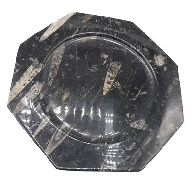 Octagonal Jurassic Black Marble Fossil, Set of 4-TCS-1123882