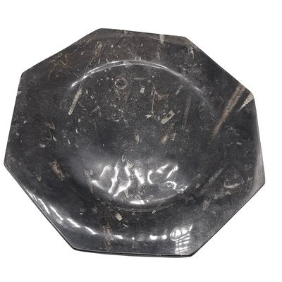 Octagonal Jurassic Black Marble Fossil, Set of 4-TCS-1123882