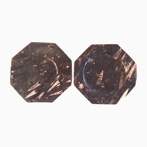 Octagonal Jurassic Black Marble Fossil, Set of 4-TCS-1123882