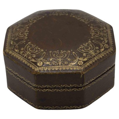 Octagonal Leather Box, 1950s-ZCI-2025244