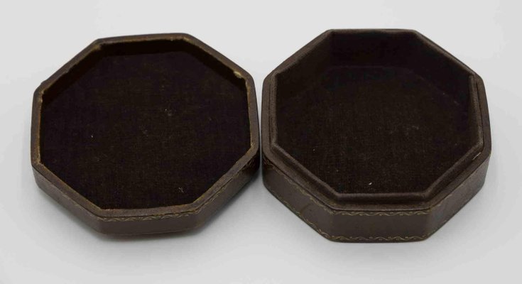 Octagonal Leather Box, 1950s-ZCI-2025244