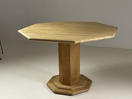 Octagonal Oak Table, France, 1980s-OTV-2033895