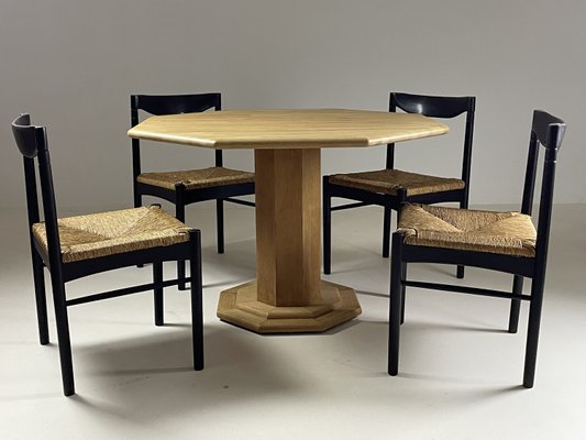 Octagonal Oak Table, France, 1980s-OTV-2033895