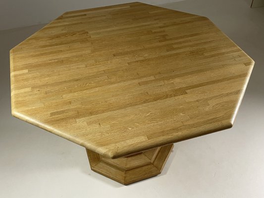 Octagonal Oak Table, France, 1980s-OTV-2033895